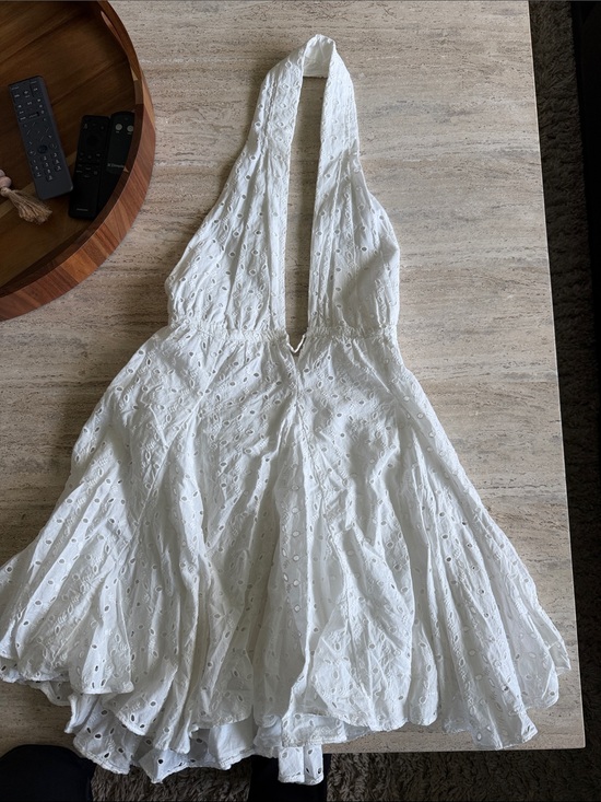 Zara Dresses & Skirts - Zara White Eyelet Halter Sundress
